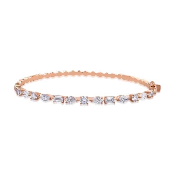 Bratara din aur roz cu diamante de 2.25ct