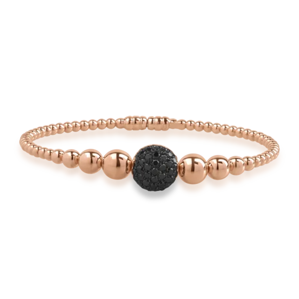 Bratara din aur roz-negru cu diamante negre de 0.84ct
