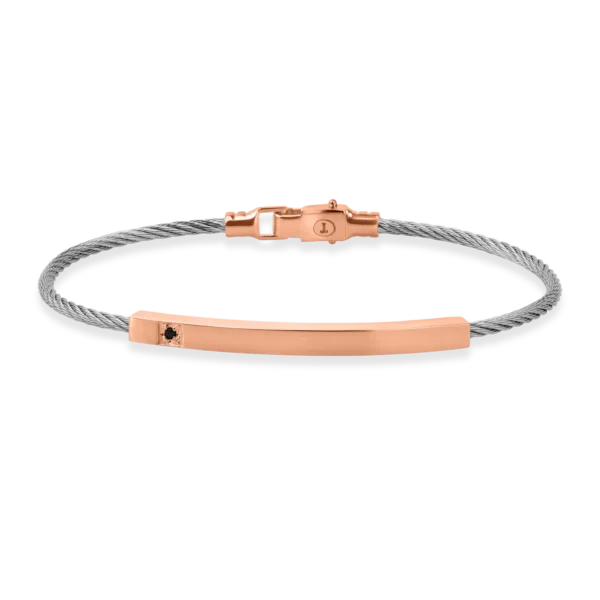 Bratara din aur roz si otel pentru barbati
