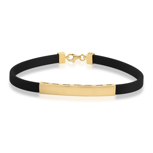 Bratara din silicon cu placuta din aur galben