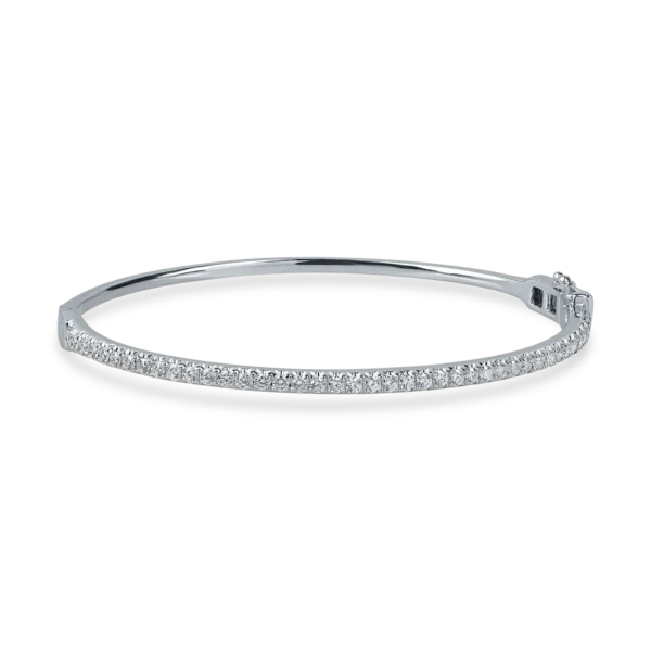 Bratara fixa din aur alb cu diamante de 0.8ct