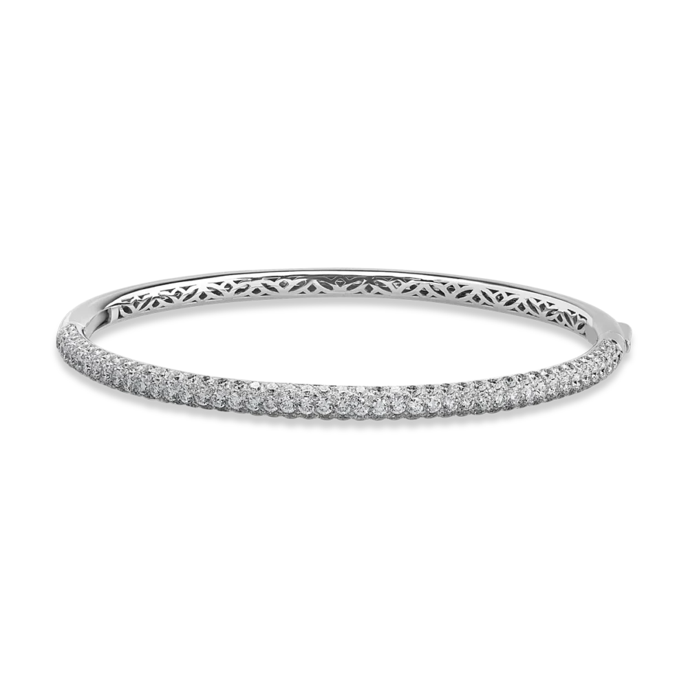 Bratara fixa din aur alb cu diamante de 3.57ct