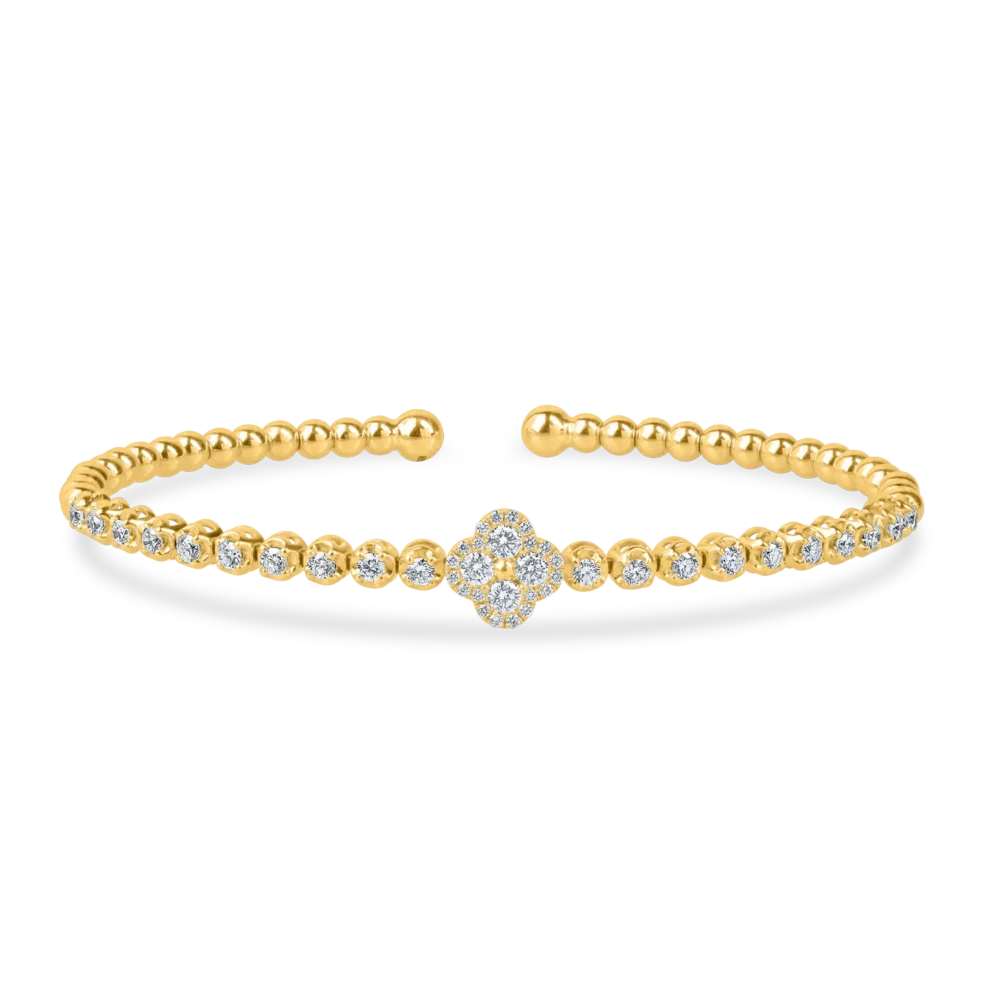 Bratara fixa din aur galben cu diamante de 0.8ct