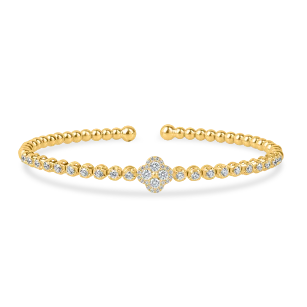 Bratara fixa din aur galben cu diamante de 0.8ct