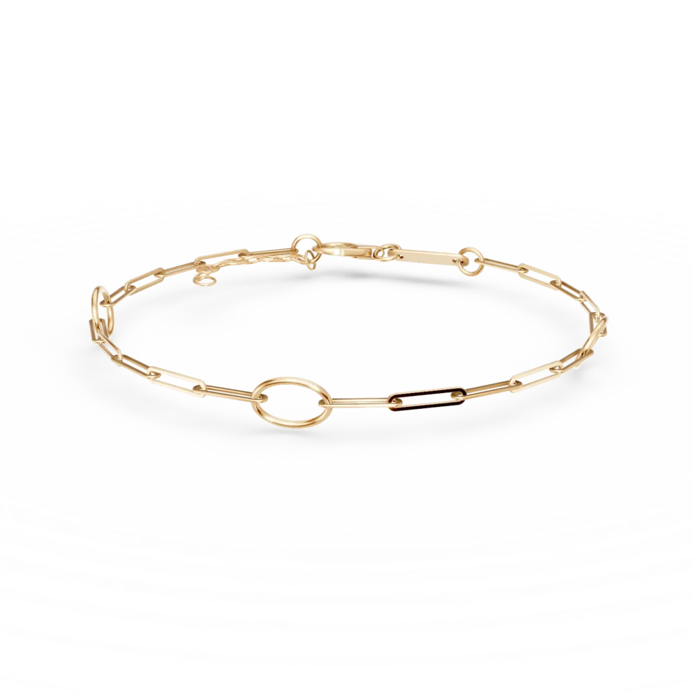 Bratara geometrica din aur galben