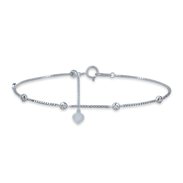 Bratara minimalista din aur alb cu diamante de 0.17ct