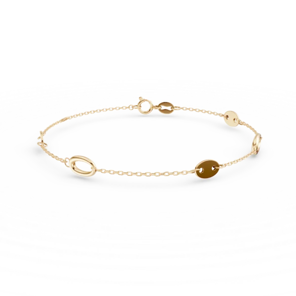 Bratara minimalista din aur galben