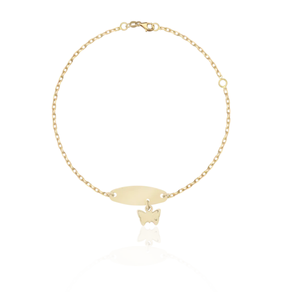 Bratara din aur galben de fetite cu placuta de gravare