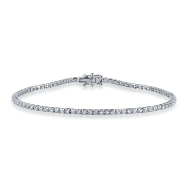 Bratara tennis din aur alb cu diamante de 0.48ct