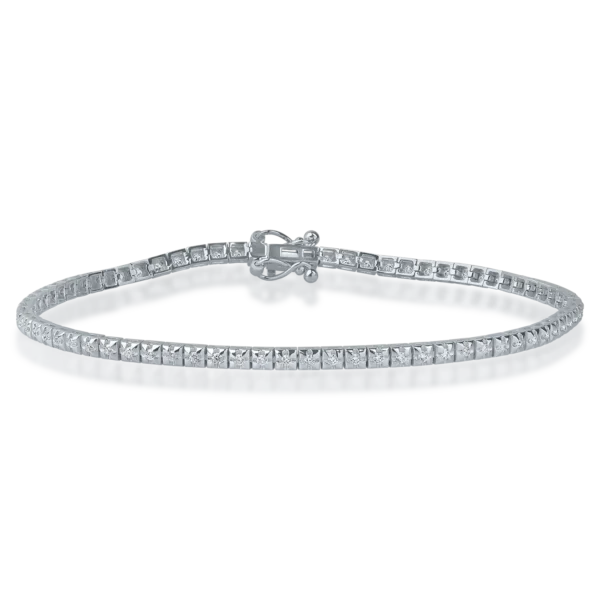 Bratara tennis din aur alb cu diamante de 0.5ct