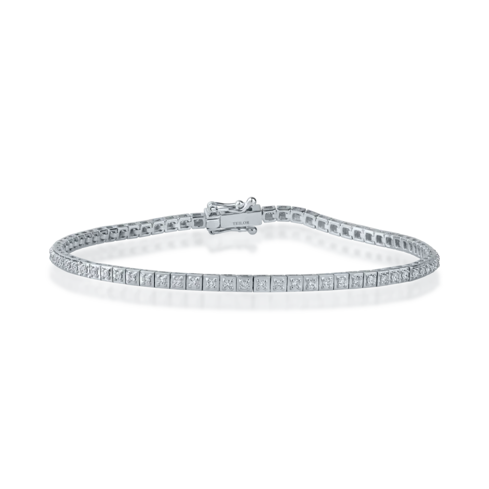Bratara tennis din aur alb cu diamante de 0.5ct