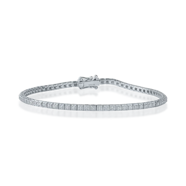 Bratara tennis din aur alb cu diamante de 0.5ct