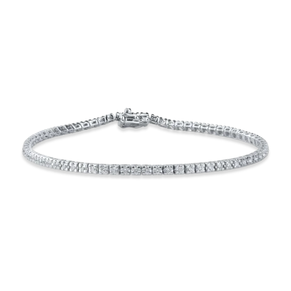 Bratara tennis din aur alb cu diamante de 0.9ct