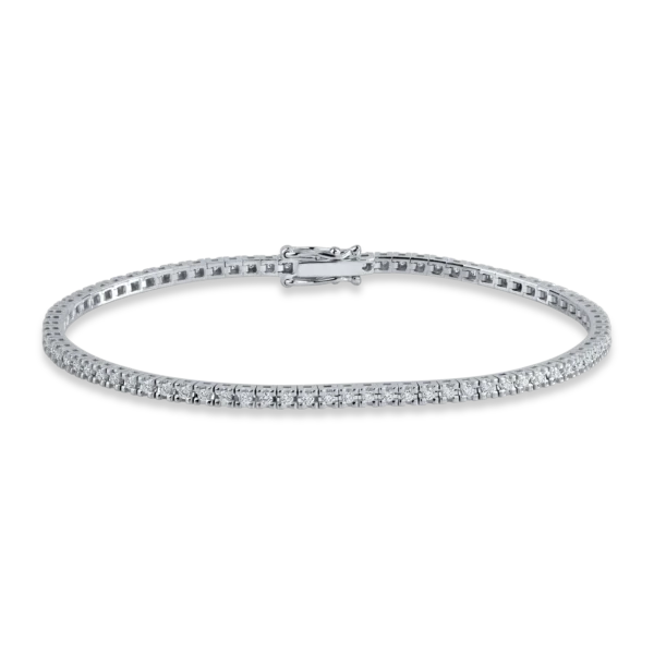 Bratara tennis din aur alb cu diamante de 1.1ct