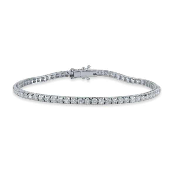 Bratara tennis din aur alb cu diamante de 1.85ct