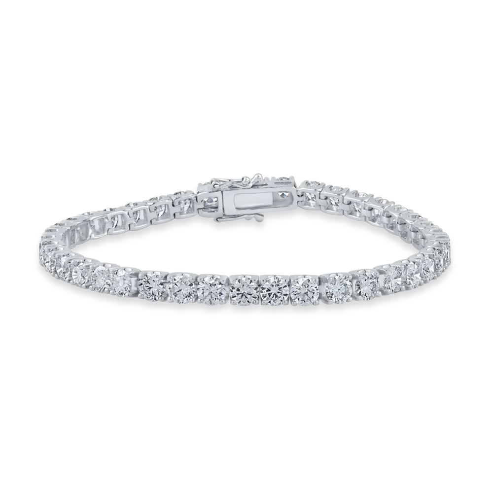 Bratara tennis din aur alb cu diamante de 10ct