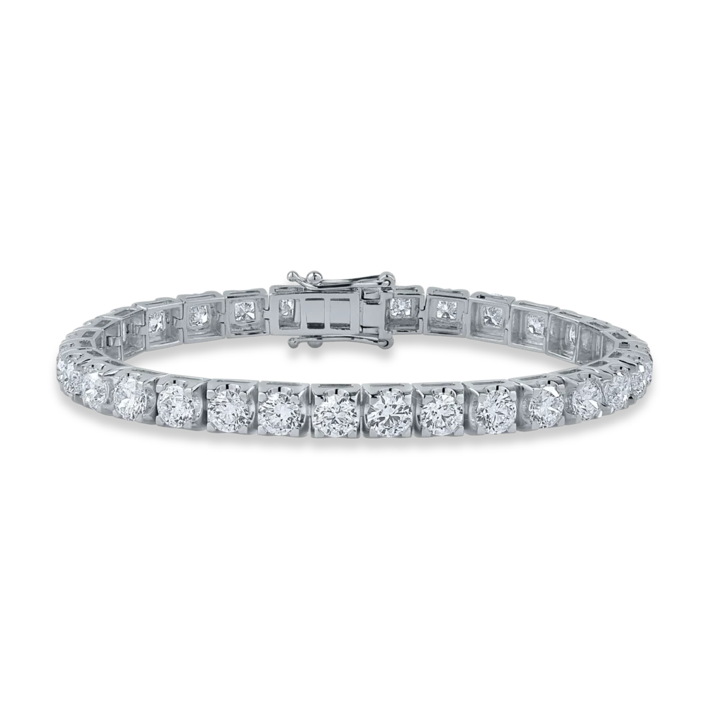 Bratara tennis din aur alb cu diamante de 12.64ct