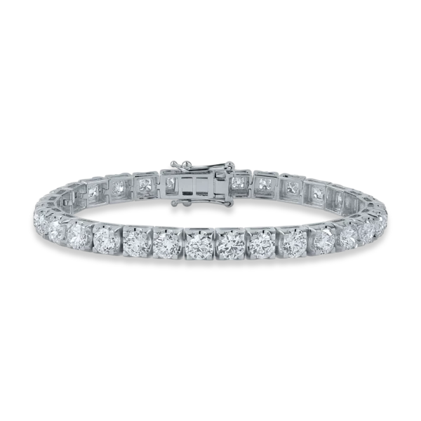 Bratara tennis din aur alb cu diamante de 12.64ct