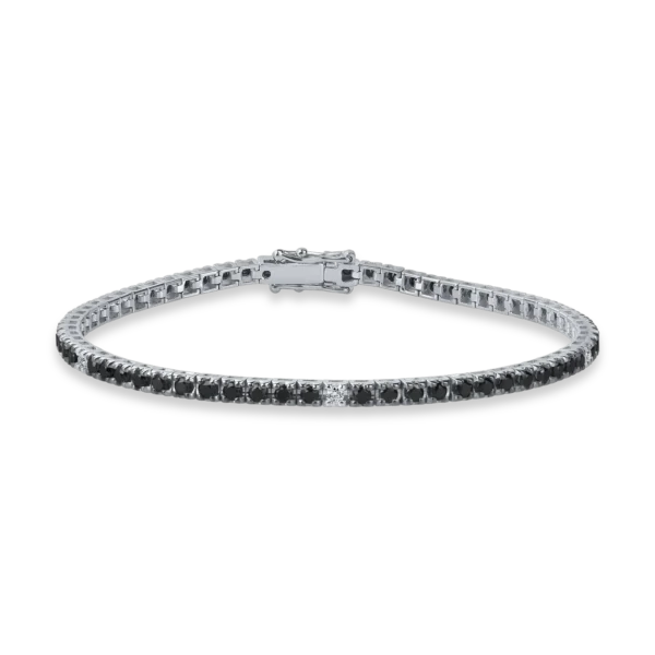 Bratara tennis din aur alb cu diamante de 2.1ct