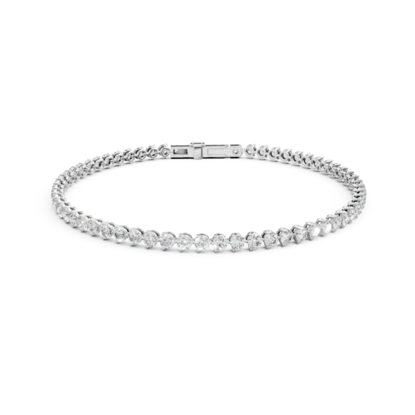 Bratara tennis din aur alb cu diamante de 2.23ct create in laborator