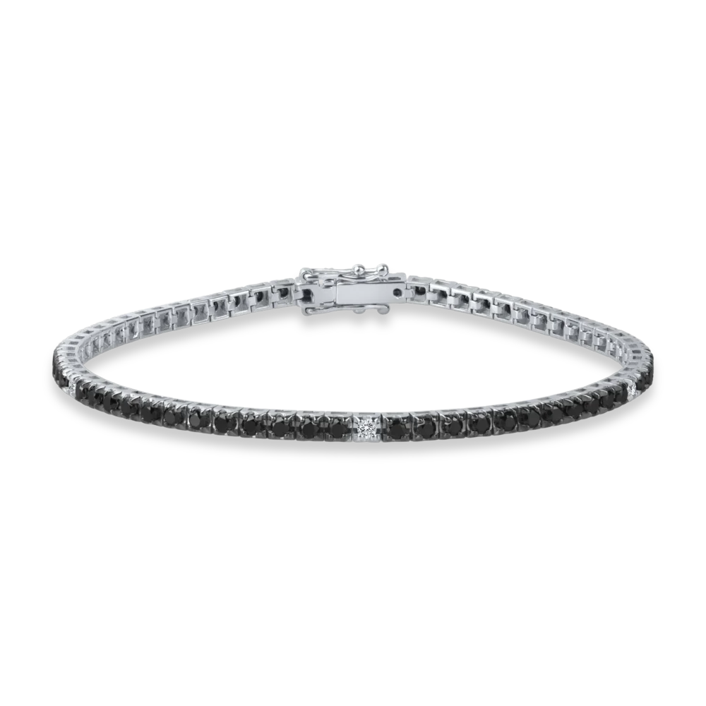 Bratara tennis din aur alb cu diamante de 2.2ct