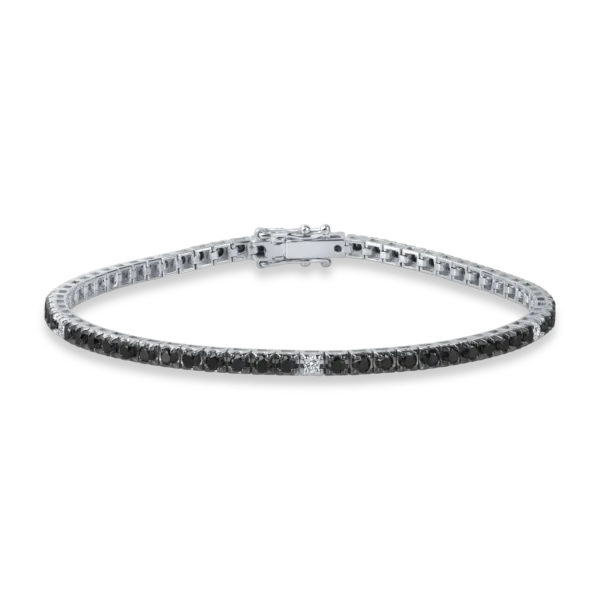 Bratara tennis din aur alb cu diamante de 2.2ct