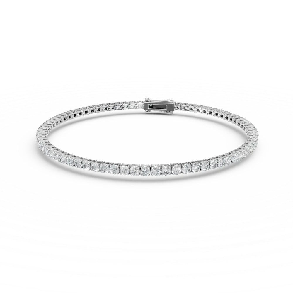 Bratara tennis din aur alb cu diamante de 2.5ct