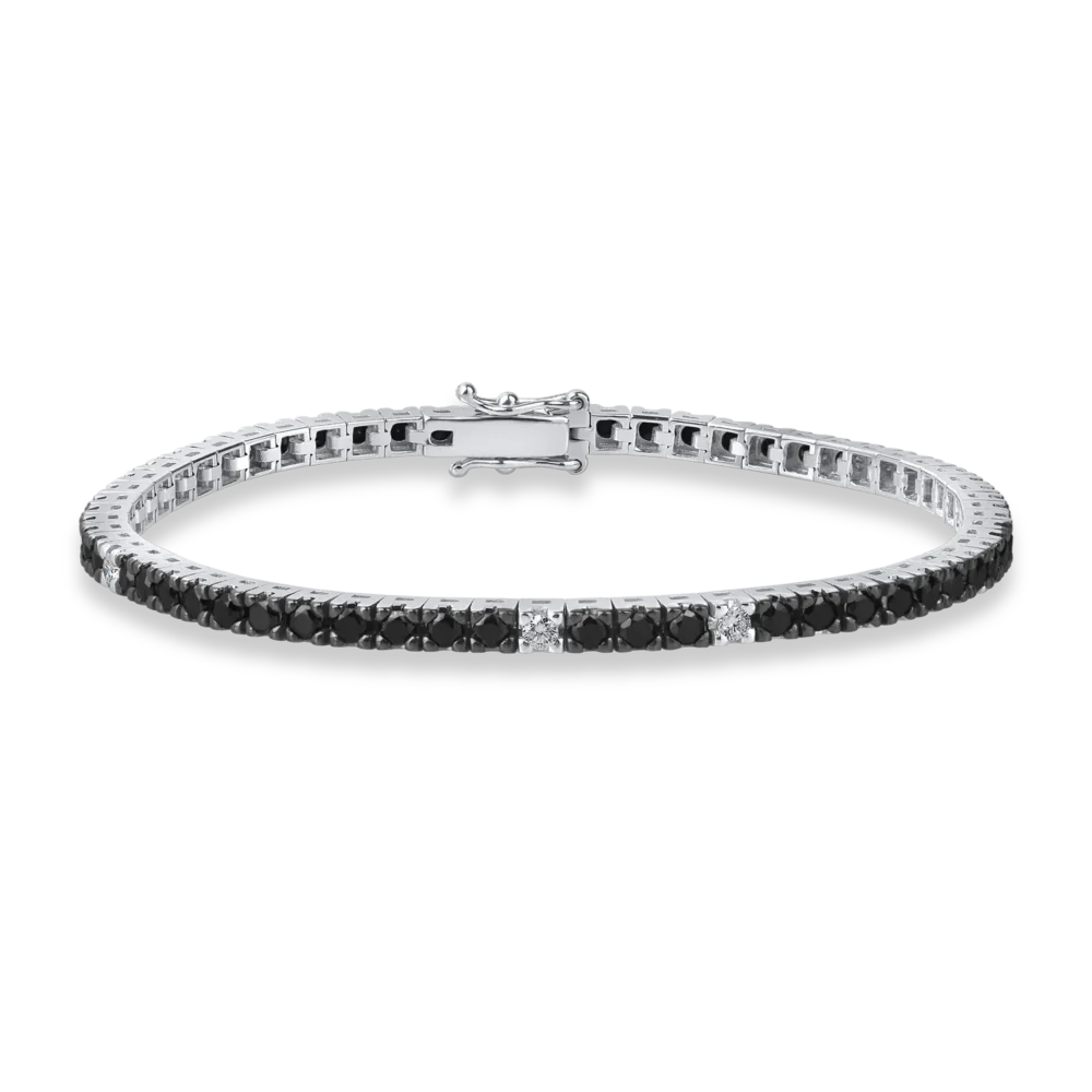 Bratara tennis din aur alb cu diamante de 2.9ct