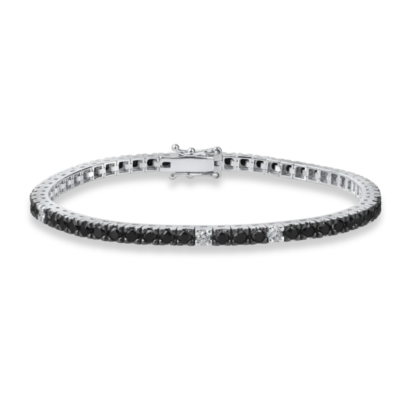 Bratara tennis din aur alb cu diamante de 3.1ct