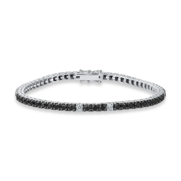 Bratara tennis din aur alb cu diamante de 2.9ct