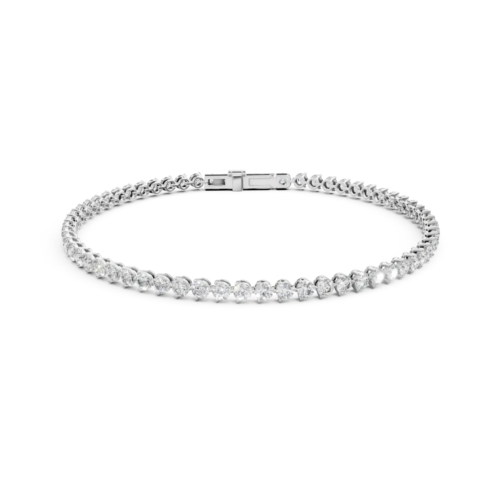 Bratara tennis din aur alb cu diamante de 2ct create in laborator