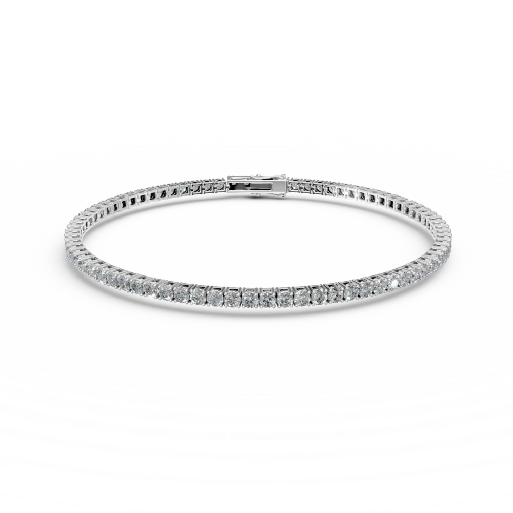 Bratara tennis din aur alb cu diamante de 2ct