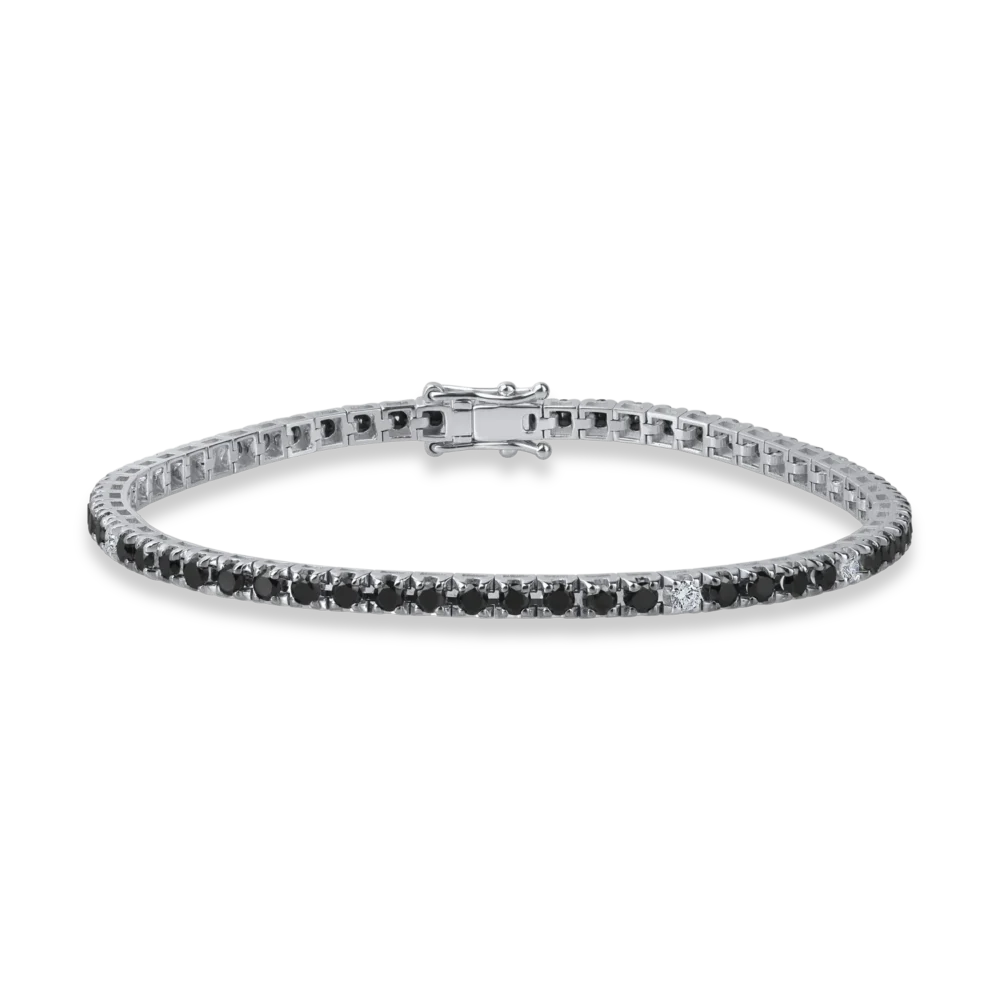 Bratara tennis din aur alb cu diamante de 3.1ct