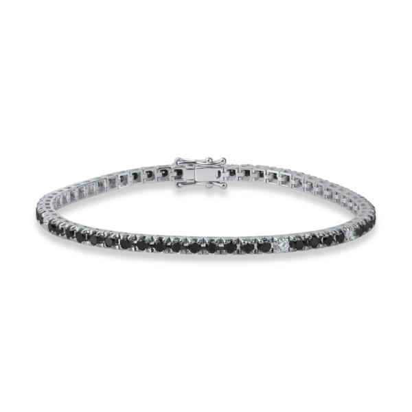 Bratara tennis din aur alb cu diamante de 3.1ct