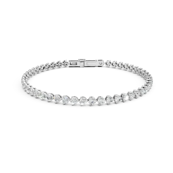 Bratara tennis din aur alb cu diamante de 3ct create in laborator