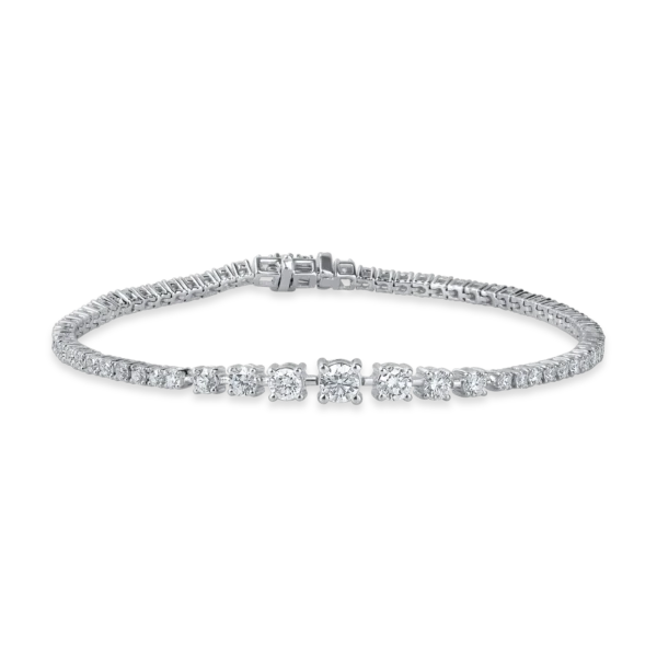 Bratara tennis din aur alb cu diamante de 3ct