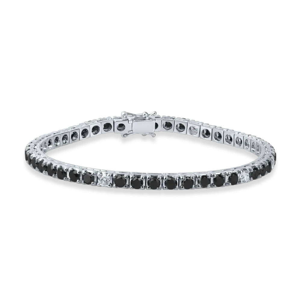 Bratara tennis din aur alb cu diamante de 5.7ct