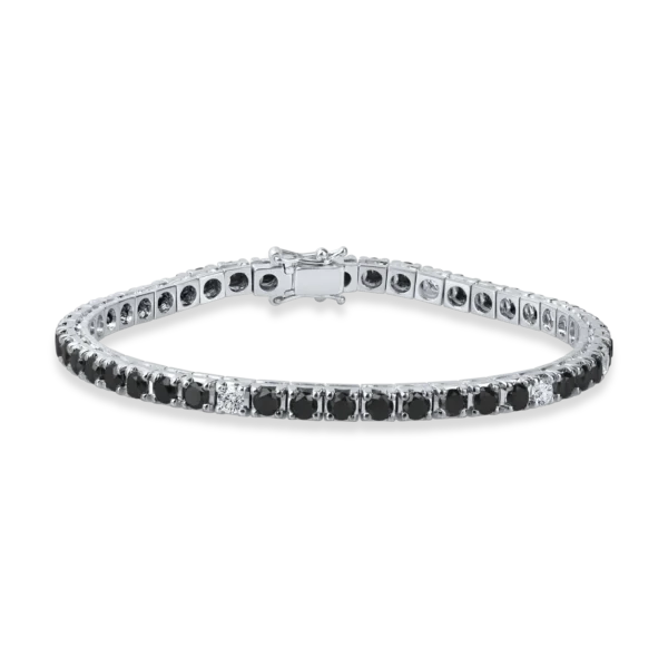 Bratara tennis din aur alb cu diamante de 5.7ct