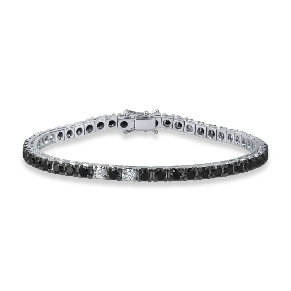 Bratara tennis din aur alb cu diamante de 5ct