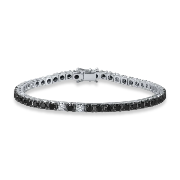 Bratara tennis din aur alb cu diamante de 5ct