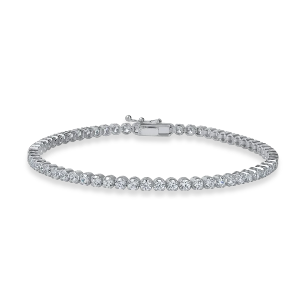 Bratara tennis din aur alb cu zirconii