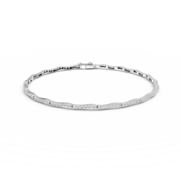 Bratara tennis din aur alb cu zirconii