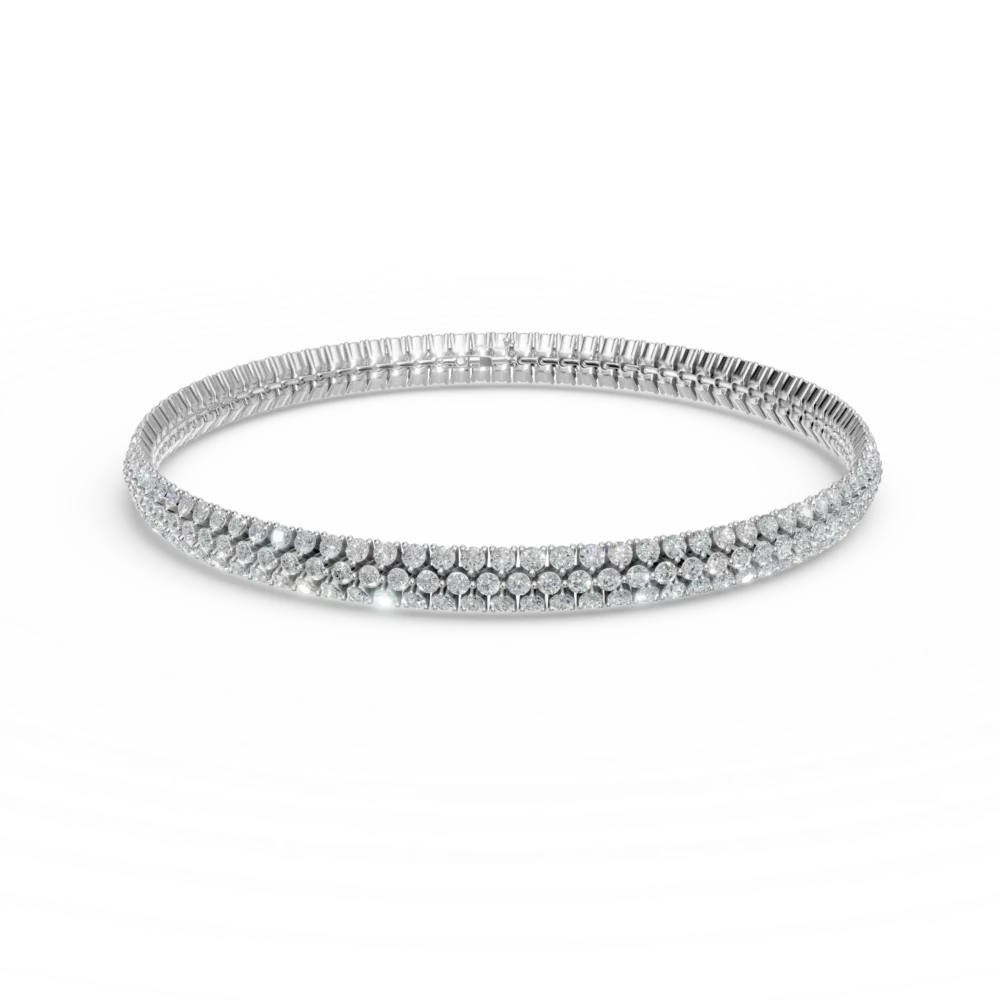 Bratara tennis din aur alb cu zirconii