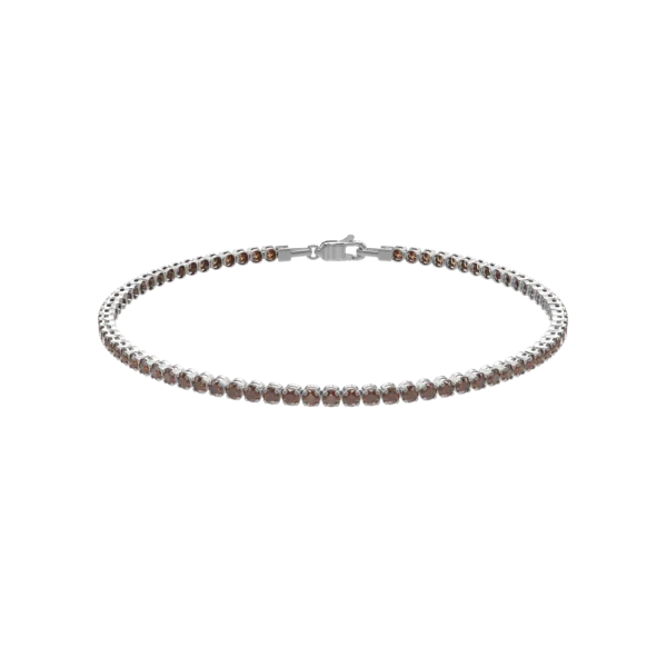 Bratara tennis din aur alb cu zirconii maro