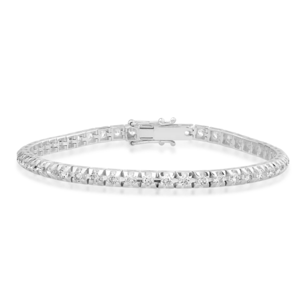 Bratara tennis din aur alb cu diamante de 1ct