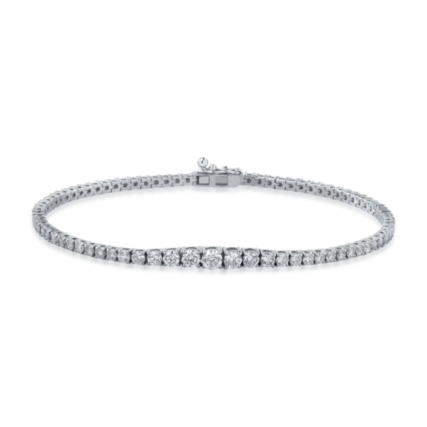 Bratara tennis din aur alb cu diamante de 1.14ct