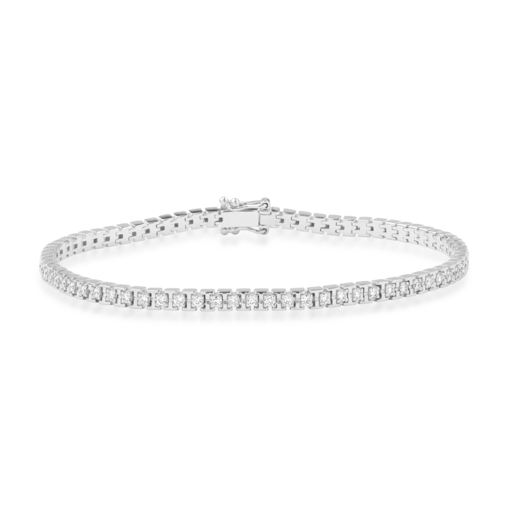 Bratara tennis din aur alb cu diamante de 1.05ct