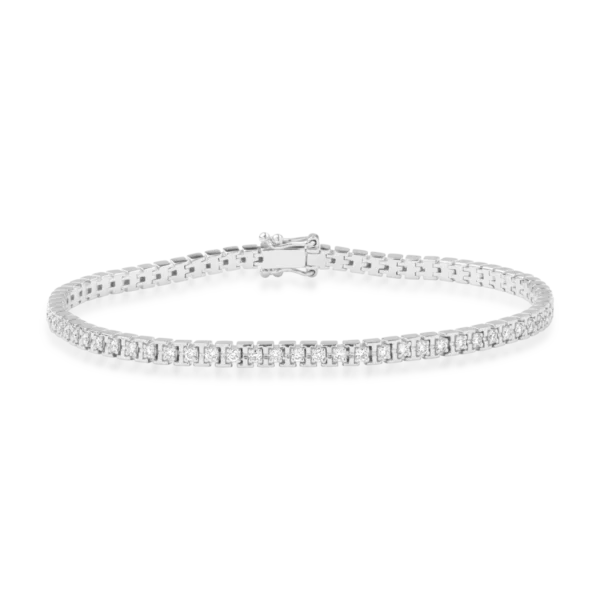 Bratara tennis din aur alb cu diamante de 1.05ct