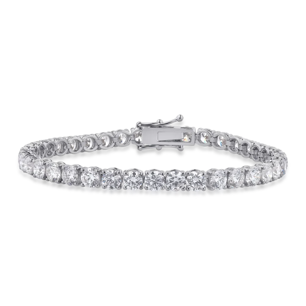 Bratara tennis din aur alb cu diamante de 13.76ct