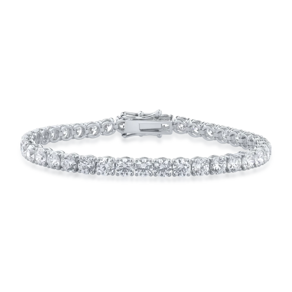 Bratara tennis din aur alb cu diamante de 14.11ct